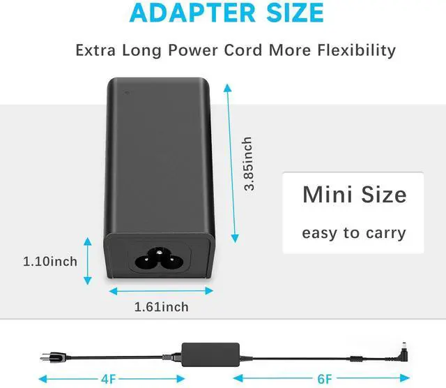 Alt view image 3 of 5 - LIFKAHY 40W Laptop Charger Compatible with Samsung ATIV Book 9/9 Plus / 9 Lite / 9 Spin Series,19V/ 2.1A AC Adapter Galaxy View 18.4 Table SM-T670 SM-T677A SM-T670N Series 9 Notebook A13-040N2A