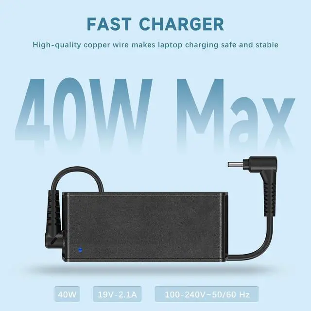 Alt view image 5 of 5 - LIFKAHY 40W Laptop Charger Compatible with Samsung ATIV Book 9/9 Plus / 9 Lite / 9 Spin Series,19V/ 2.1A AC Adapter Galaxy View 18.4 Table SM-T670 SM-T677A SM-T670N Series 9 Notebook A13-040N2A