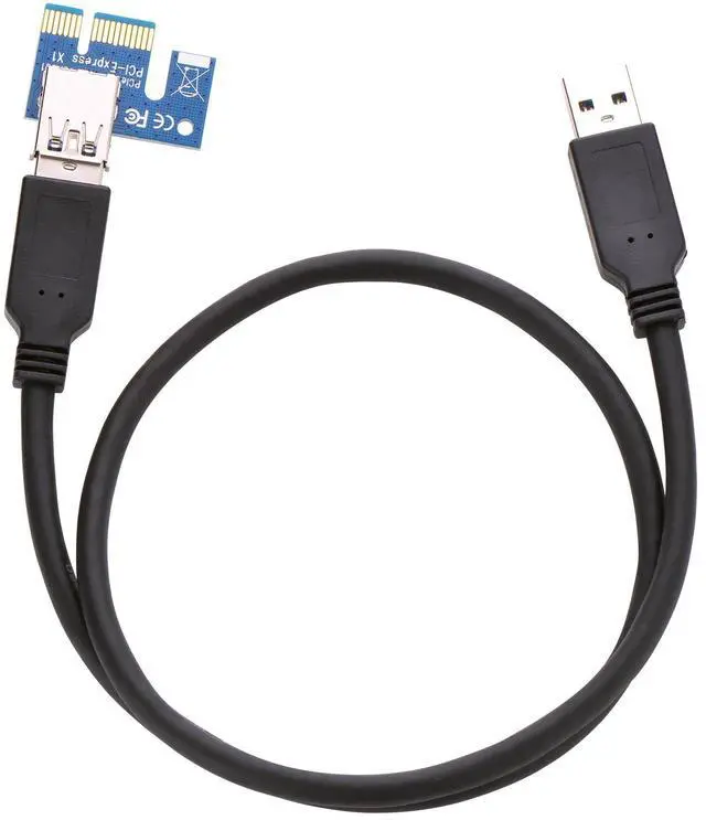 Alt view image 5 of 5 - Optimal Shop PCI Express 16x to 1x Powered Riser Adapter Card w/60cm USB 3.0 Extension Cable and 4-Pin MOLEX to SATA Power Cable-GPU Riser Extender Cable-Ethereum Mining ETH (6 Pack 4 Pin)