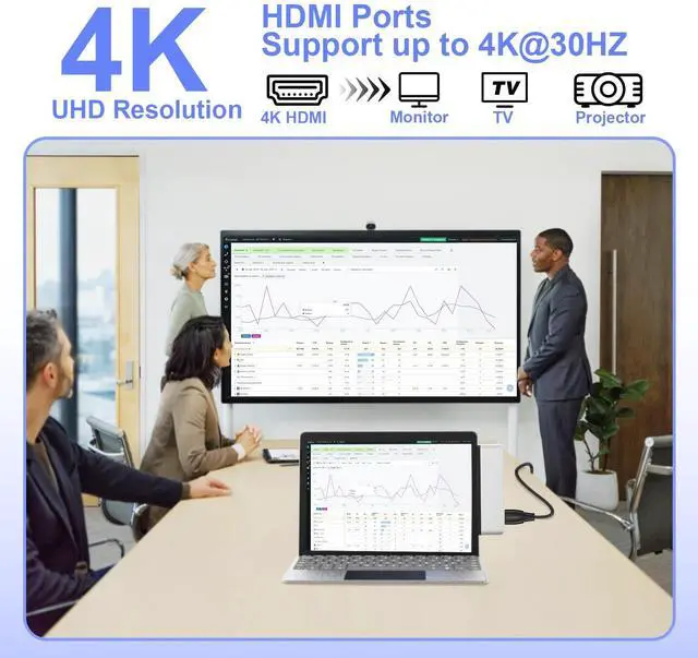 Alt view image 4 of 5 - Surface Pro 12 Accessories Docking Station, USB Hub and Adapter with 4K HDMI, USB-C Thunderbolt 4 (Display+Data+100W PD), 2 USB 3.0, 3.5mm Audio, SD/TF Card Slot for Surface Pro 12 inch 2025