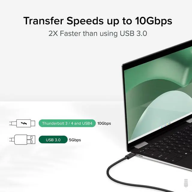 Alt view image 3 of 5 - Plugable Windows Transfer Cable 6.6ft (2m), Thunderbolt 10Gbps, Bundled with Bravura Software for Windows PC to PC Migration - Unlimited Uses. Works Between Thunderbolt, USB4 PCs