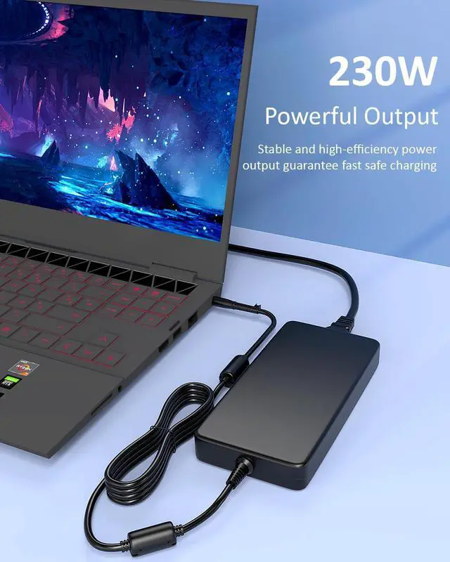 Alt view image 2 of 5 - 230W Laptop Charger 19.5V 11.8A for HP Omen X 2S 15, Z2 Mini G4, Thunderbolt Dock G2 2UK38AA Zbook 15 17 G2 TPN-LA10 925141-850 AC Adapter Power Supply Cord 7.4 * 5.0mm