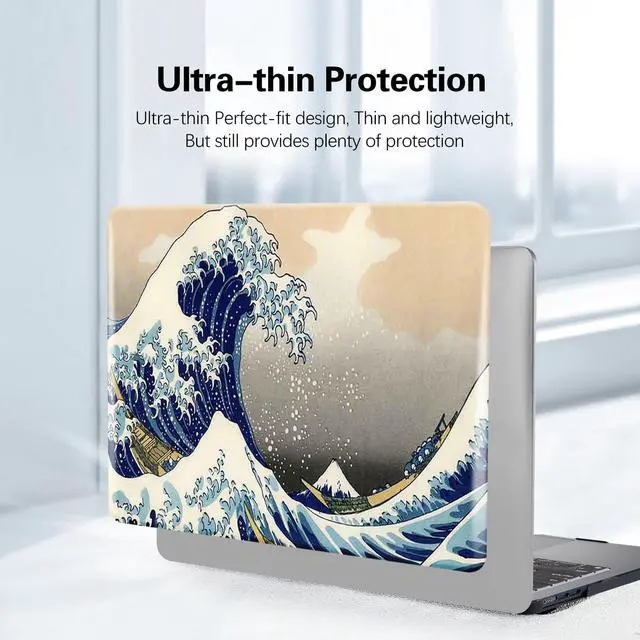 Alt view image 4 of 5 - Funut Compatible with MacBook Pro 15 inch Case, Ultra Slim Protective Cover, Colorful Lightweight Rubberized Case Hard Plastic for Pro 15 inch A1398 (Sea Wave)