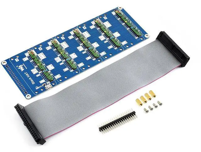 Alt view image 2 of 5 - Waveshare Stack HAT for Raspberry Pi I/O Expansion Kit Stacks 5 Hats Directly Pluggable