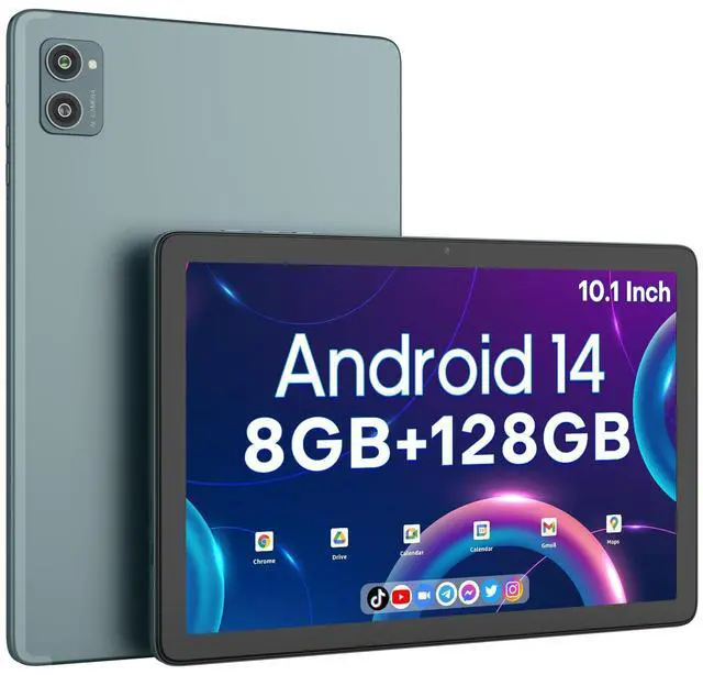 Main image of xiskt Android Tablet 10.1 inch Android 14 Tablet, 8(4+4) GB&128GB Storage(Expand to 512GB),Dual 13MP+5MP Camera, 6800mAh, WiFi, Bluetooth 5.0, GPS, Type C Fast Charging