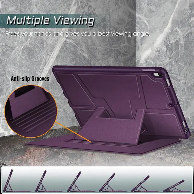 Alt view image 5 of 5 - Fintie Magnetic Stand Case for iPad Air 10.5" (3rd Generation) 2019 / iPad Pro 10.5" 2017, Multi-Angle Viewing Rugged Soft TPU Back Cover with Pencil Holder, Auto Wake/Sleep, Purple