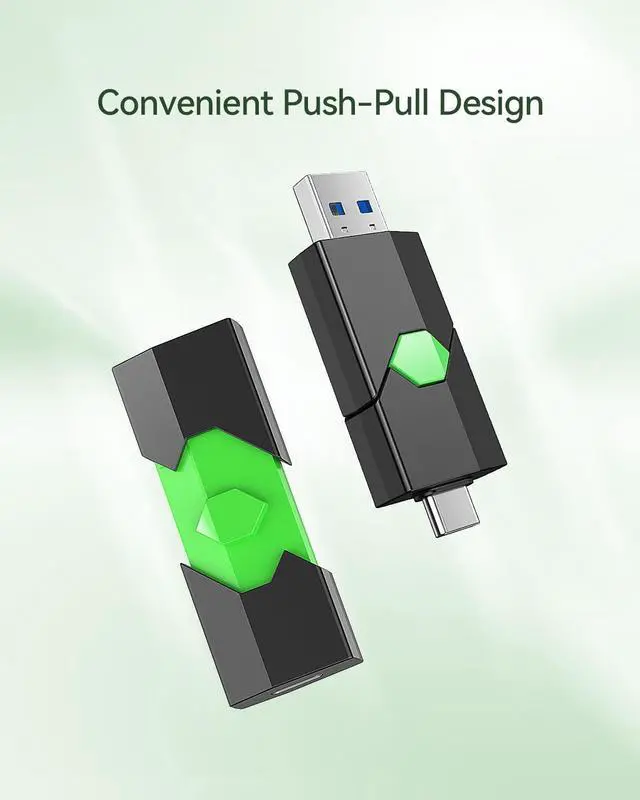 Alt view image 4 of 5 - K&ZZ USB C Flash Drive 256G, USB C Thumb Dual Drive 3.0, USB Stick for Smartphones and Computers, Green