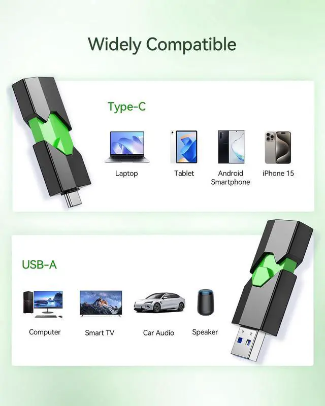 Alt view image 5 of 5 - K&ZZ USB C Flash Drive 256G, USB C Thumb Dual Drive 3.0, USB Stick for Smartphones and Computers, Green