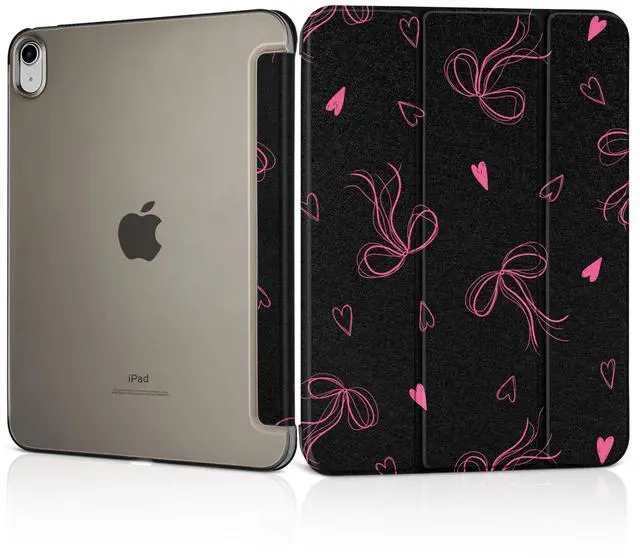 Main image of MEEgoodo for iPad A16 11th Generation Case 2025 11 inch, Tablet Cases for iPad 10th Generation 2022, Tablet Cover with Silk Texture & PC Clear Back Cover, Ribbons Bow