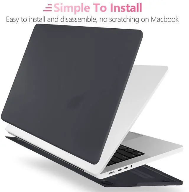 Alt view image 5 of 5 - Batianda for New MacBook Pro 14 inch Case M4 M3 M2 M1 Pro/Max Chip 2024 2023 2021 Release, Frosted Rubberized Hard Shell Case with Keyboard Cover Screen Protector, Matte Black