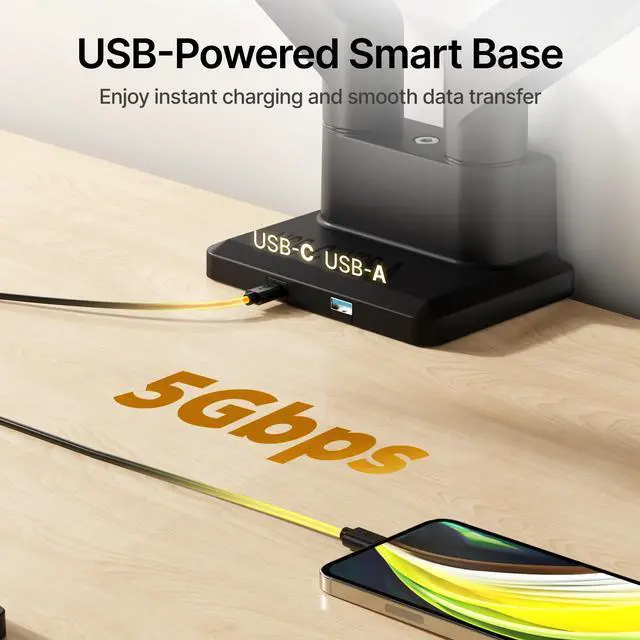 Alt view image 4 of 5 - monTEK Dual Monitor Mount with USB Monitor Arms for 2 Monitors for 17 to 35 Inch Curved Screen Holds 35 Lbs Adjustable Heavy Duty Monitor Desk Mount Cable Management, VESA 75/100mm, MA1007UCBK-D