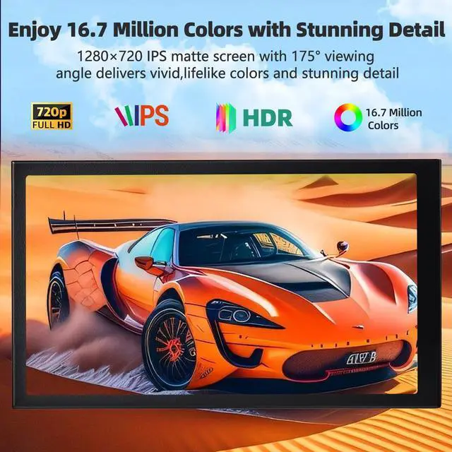 Alt view image 2 of 5 - SCXryllexa 7 Inch Monitor Screen Display, IPS Small Hdmi Monitor, 1280 * 720 Mini LCD Screen Portable Display, HDMI-Compatible Module for Raspberry pi 3/3B/3B+/4/4B Orange Banana Mini P