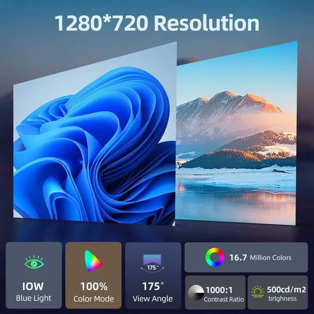 Alt view image 3 of 5 - SCXryllexa 7 Inch Monitor Screen Display, IPS Small Hdmi Monitor, 1280 * 720 Mini LCD Screen Portable Display, HDMI-Compatible Module for Raspberry pi 3/3B/3B+/4/4B Orange Banana Mini P