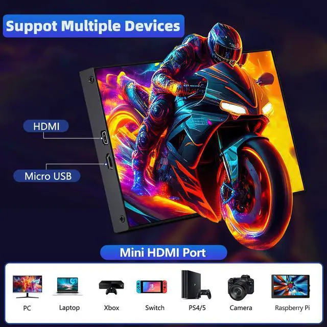 Alt view image 4 of 5 - SCXryllexa 7 Inch Monitor Screen Display, IPS Small Hdmi Monitor, 1280 * 720 Mini LCD Screen Portable Display, HDMI-Compatible Module for Raspberry pi 3/3B/3B+/4/4B Orange Banana Mini P