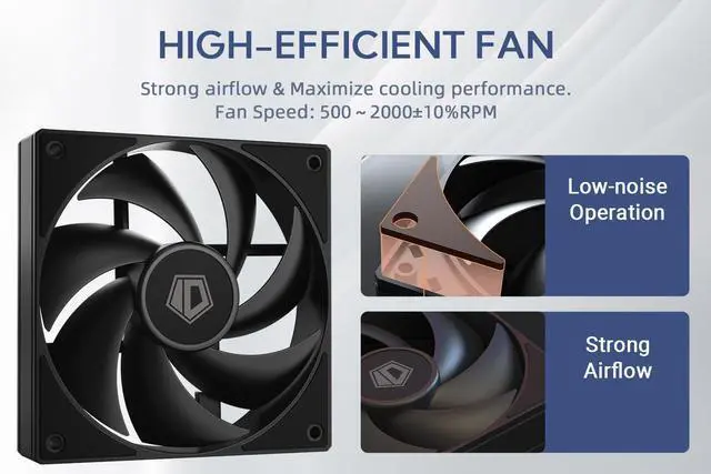 Alt view image 3 of 5 - ID-COOLING AF-125-K Trio 120mm Case Fans 3 Pack FDB PC Fans Daisy Chain Connector Computer Fans for Radiator/CPU Air Cooler/Computer Case