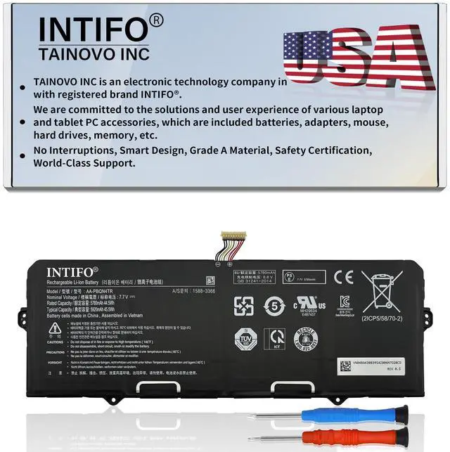 Main image of INTIFO 45.5Whr AA-PBQN4TR Laptop Battery Compatible with Samsung Galaxy Chromebook 2 XE530QDA 13.3" Series XE530QDA-KA1US XE530QDA-KA2US XE530QDA-KB1US XE530QDA-KB2US Notebook BA43-00395A