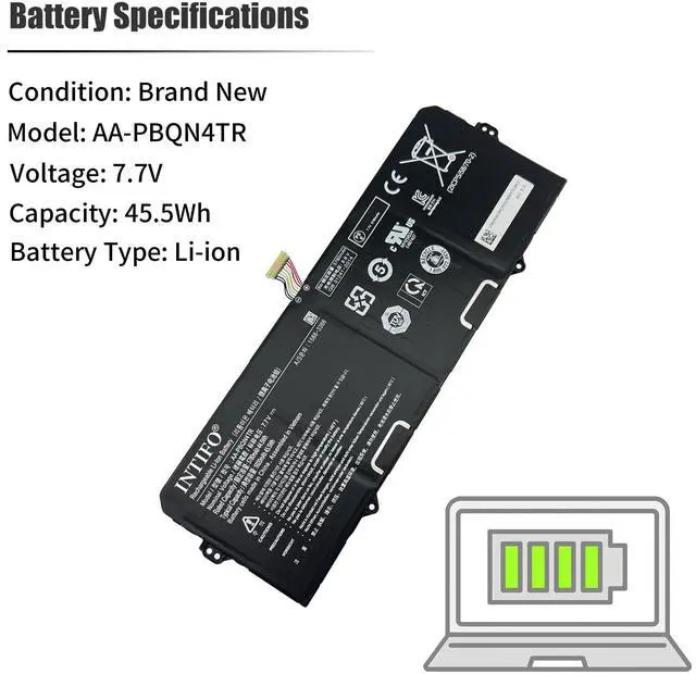 Alt view image 3 of 5 - INTIFO 45.5Whr AA-PBQN4TR Laptop Battery Compatible with Samsung Galaxy Chromebook 2 XE530QDA 13.3" Series XE530QDA-KA1US XE530QDA-KA2US XE530QDA-KB1US XE530QDA-KB2US Notebook BA43-00395A
