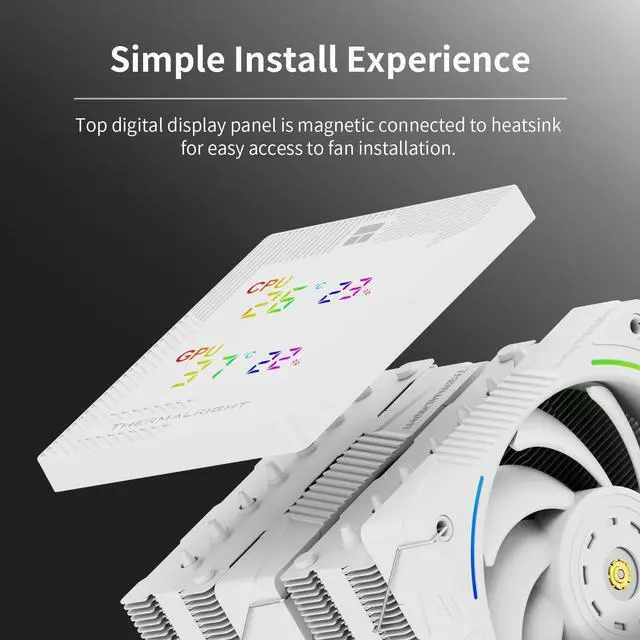 Alt view image 5 of 5 - Thermalright Phantom Spirit 120 Digital Snow CPU Air Cooler,7 Heat Pipes CPU Cooler,Dual 120mm PWM Fans,Magnetic Attraction-Digital Screen Top Cover,for AM4/AM5/Intel LGA1700/1851/1150/1151/1200