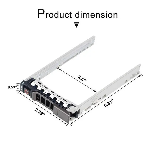 Alt view image 2 of 5 - Hard Drive Bracket 2.5" SSD Mount G176J HDD Caddy SAS SATA Hard Drive Tray Caddy Compatible with Dell PowerEdge R610 R620 R710 T710 R720 R815 R820, 4 Pack