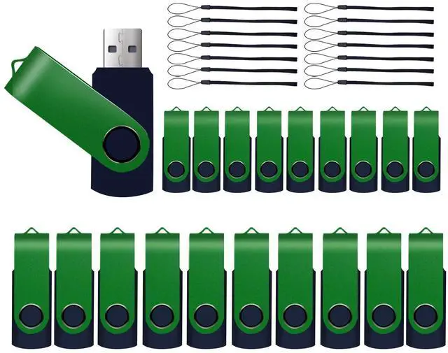 Main image of 20-Pack 8GB USB 2.0 Flash Drives,XUANREG Thumb USB Drives with 20pack Lanyards Green USB Drive Bulk (8GB,20PCS)