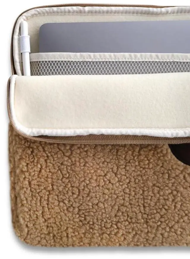Alt view image 5 of 5 - kimhachan Pluffy HACHAN Laptop Pouch [13 inch/15 inch/17 inch] Cute Fluffy Laptop Pouch Case Sleeve for Women (Brown, 15 inch)