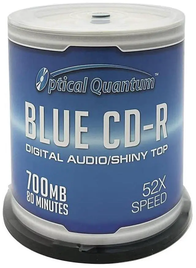 Main image of Optical Quantum Music Digital Audio Silver Top 700MB 52x Blue AZO CD-R with Noise Free Playback for Optimal Audio Music Recording, 100 Discs