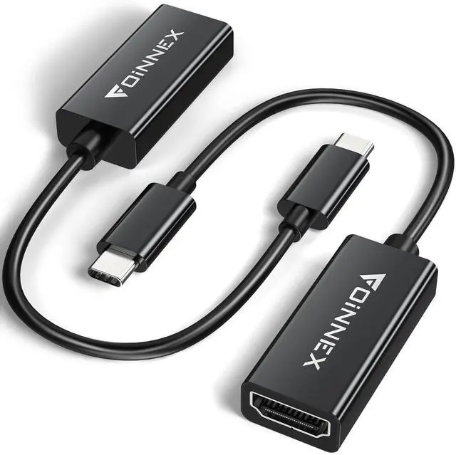 Main image of FOINNEX 2 Pack USB C to HDMI Adapters, USB Type-C to HDMI Converter 4K@30Hz, Compatible with MacBook Pro/Air, iPad Pro/Air, XPS, Surface, Galaxy S8-S23