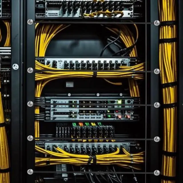 Alt view image 5 of 5 - Zonon 10 Pack Cable Lacing Bars Horizontal Lacing Bar Organizer, 0 Inch Offset at 75 Degrees, 19" Network Rack Mount Cord Organizer, Server Rack Cable Management