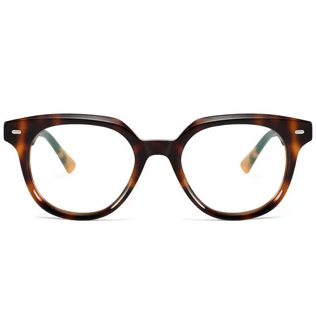 Alt view image 2 of 5 - Dollger Blue Light Blocking Glasses For Woman Men Thick Square Frame Round Non-Prescription, For Computer, Work,Gaming,TV Leopard print