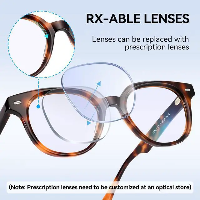 Alt view image 5 of 5 - Dollger Blue Light Blocking Glasses For Woman Men Thick Square Frame Round Non-Prescription, For Computer, Work,Gaming,TV Leopard print