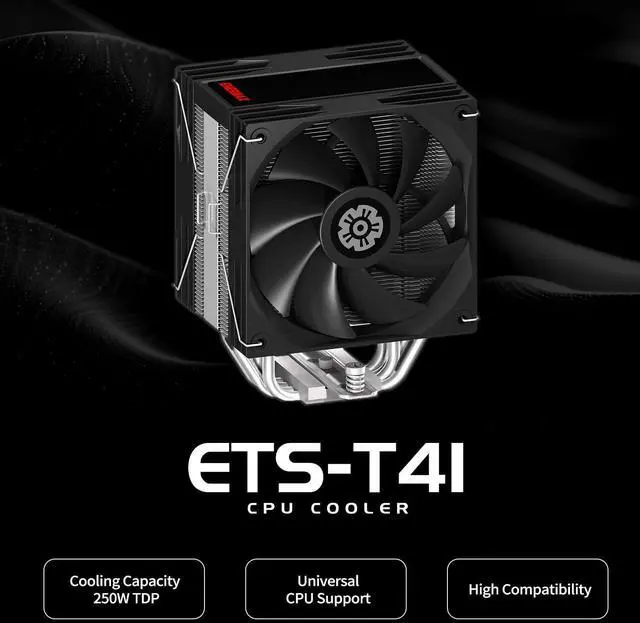 Alt view image 2 of 5 - Enermax T41 CPU Air Cooler 157mm Height CPU Air Cooler 4 Heat Pipes with Dual 120mm PWM Fan 250W TDP, for Intel 1851/1700/1200/115X, AMD AM5/AM4