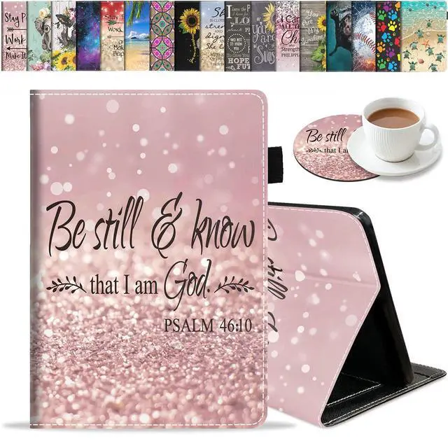 Main image of FVAENDHIO Case for Amazon Fire HD 10 & Fire HD 10 Plus Tablet (11th Generation, 2021 Release) - Premium PU Leather Cover with Auto Sleep Wake, Bible Verses Psalm 46:10