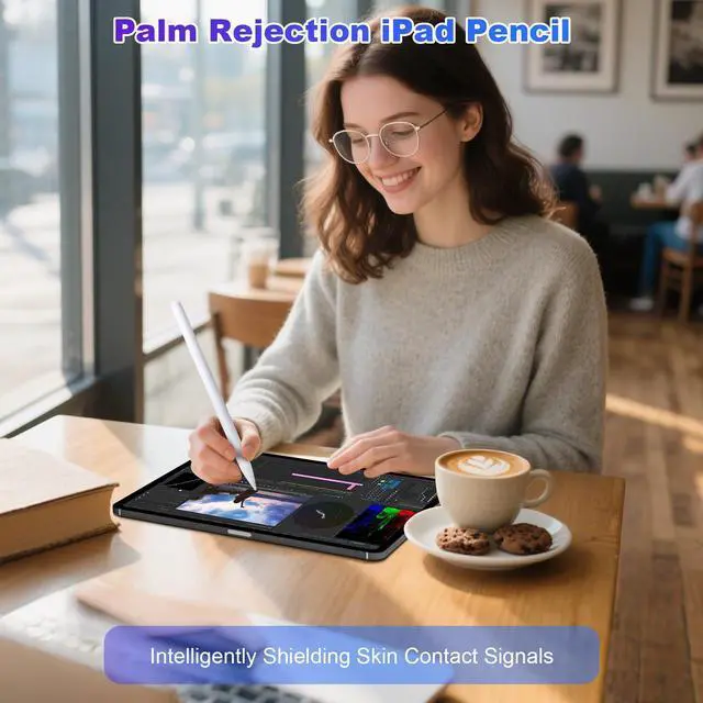 Alt view image 4 of 5 - Stylus Pen for iPad A16 11th/10th 2025-2018 2Pack Pencil Pro with Palm Rejection & Tilt Sensitivity Stylus Pen for iPad A16/11/10/9/8/7/6th,Pro 12.9/11/13 inch M4,Air M2/M3/5/4/3,Mini A17/5th/6th