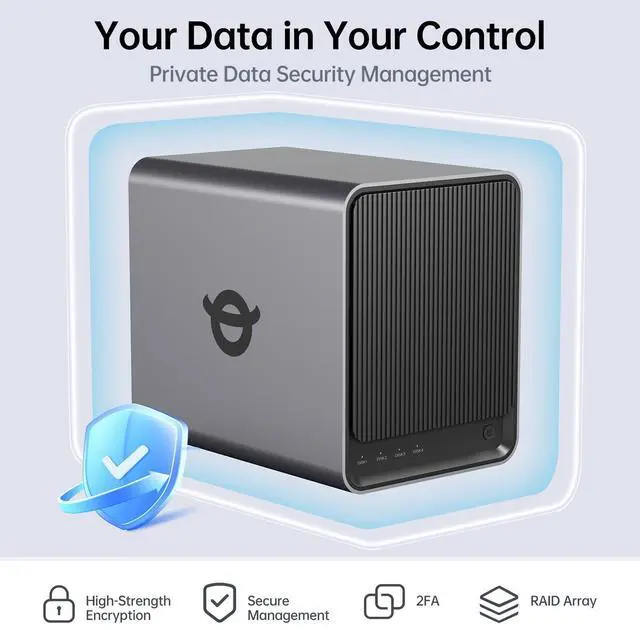 Alt view image 3 of 5 - Yxk Zero1 4-Bay Desktop NAS, Quad-Core CPU, User-Friendly Home NAS Storage, Secure File Management & Remote Access, Dual 2.5GbE, HDMI for Home Office, Network Attached Storage (Diskless)