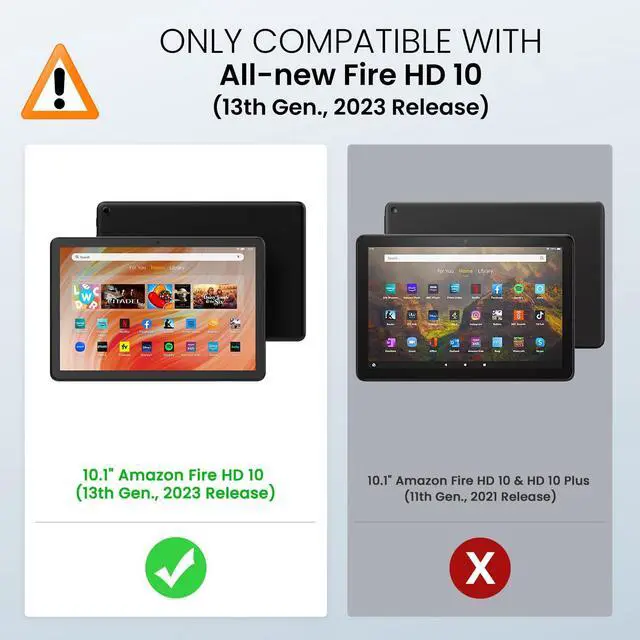 Alt view image 2 of 5 - MoKo Case for All-New Amazon Kindle Fire HD 10 Tablet (13th Generation, 2023 Release) 10.1", PU Leather Trifold Stand Cover for Fire Tablet 10 2023, Auto Wake/Sleep, Gray Forest