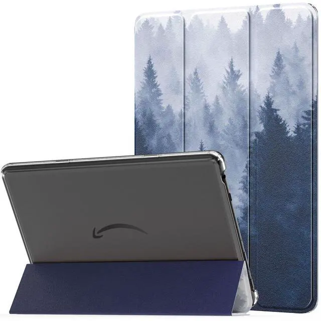 Main image of MoKo Case for All-New Amazon Kindle Fire HD 10 Tablet (13th Generation, 2023 Release) 10.1", PU Leather Trifold Stand Cover for Fire Tablet 10 2023, Auto Wake/Sleep, Gray Forest