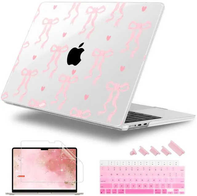 Main image of Lepeoac for MacBook Air 13.6 inch Case M4 M3 M2 2025 2024-2022 Release Model A3240 A3113 A2681, Sturdy Plastic Hard Shell Case for MacBook Air M2 13 inch with Touch ID, Bow