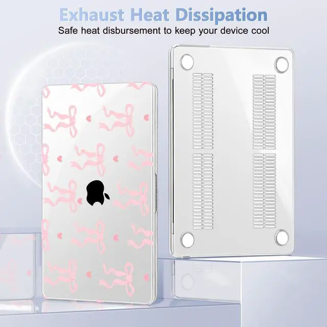 Alt view image 4 of 5 - Lepeoac for MacBook Air 13.6 inch Case M4 M3 M2 2025 2024-2022 Release Model A3240 A3113 A2681, Sturdy Plastic Hard Shell Case for MacBook Air M2 13 inch with Touch ID, Bow