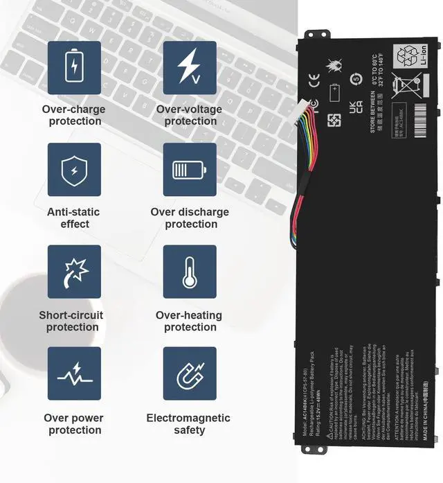 Alt view image 5 of 5 - TREE.NB AC14B8K Battery for Acer CB3-111 V3-371 E3-111 E3-112 ES1-111 ES1-131 ES1-311 ES1-331 ES1-511 ES1-512 ES1-520 ES1-521 ES1-531 ES1-731 E5-771 R3-131T R5-431T R5-471T R7-371T R7-372T