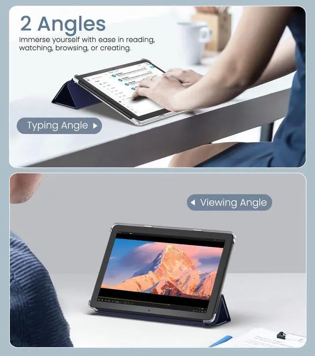 Alt view image 4 of 5 - MoKo Case for All-New Amazon Kindle Fire HD 10 Tablet (13th Generation, 2023 Release) 10.1", PU Leather Trifold Stand Cover for Fire Tablet 10 2023, Auto Wake/Sleep, Gray Forest