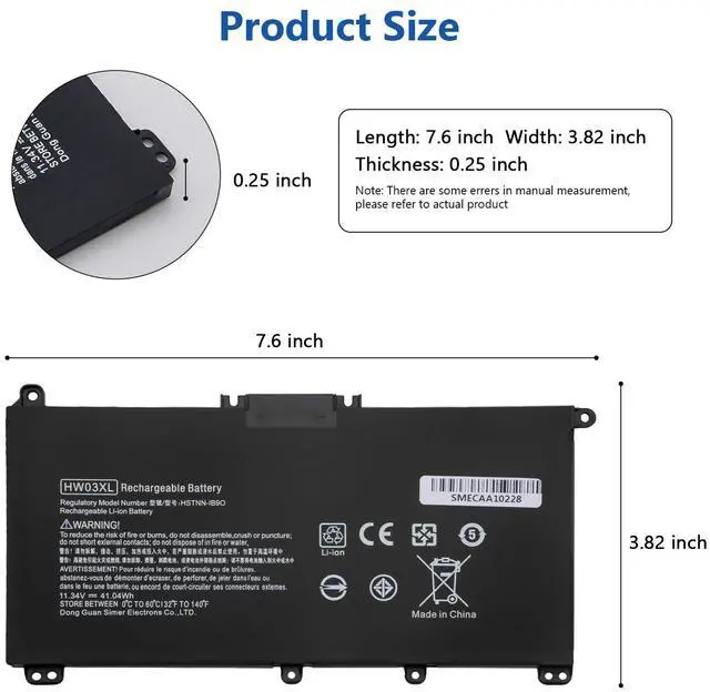 Alt view image 2 of 5 - DJW HW03XL Battery Replacement for HP Pavilion 15-EG 15-EG0055NR 15-EG0067ST 15-EG0048NR 15-EH 15-EH1005NS 15-EH0177NG 15-EH0006NX 15T-EG 15Z-EH 17-CN 17-CP Series L96887-421 L96887-AC1 L96887-2B1