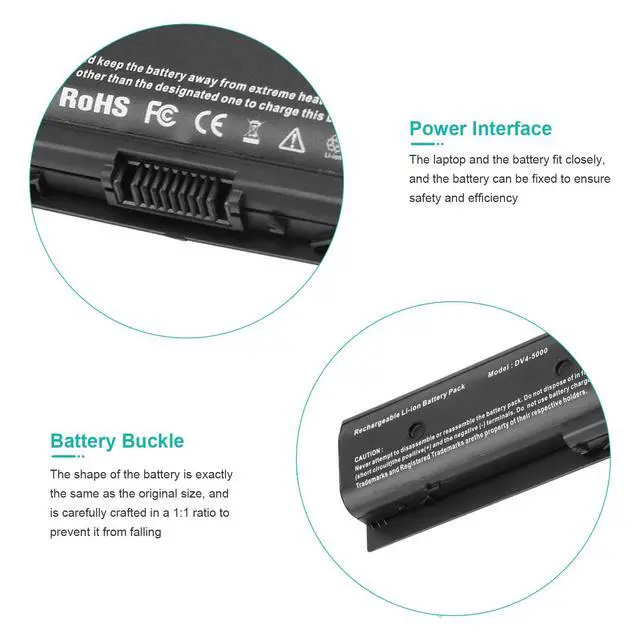 Alt view image 4 of 5 - Futurebatt MO06 MO09 671731-001 Laptop Battery for HP Pavilion DV4-5000 DV6-7000 DV7-7000 Envy DV4-5200 DV6-7200 M6-1100 Series