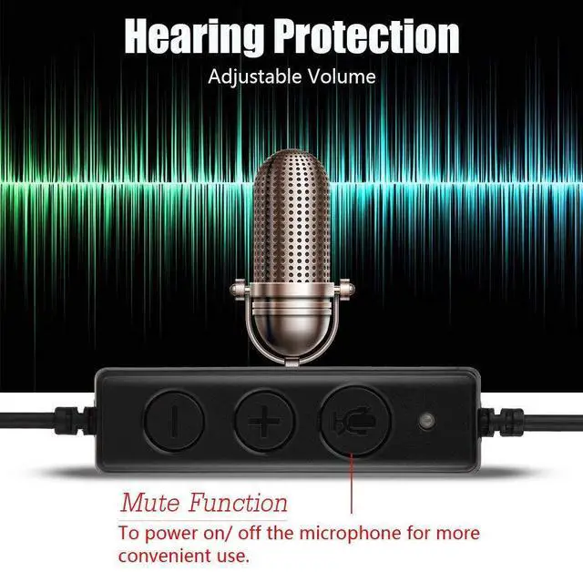 Alt view image 3 of 4 - Call Center USB Headset Noise Cancelling 360° Rotation Earmuffs Mute Function with Microphone for Telephone Computer Desktop Box