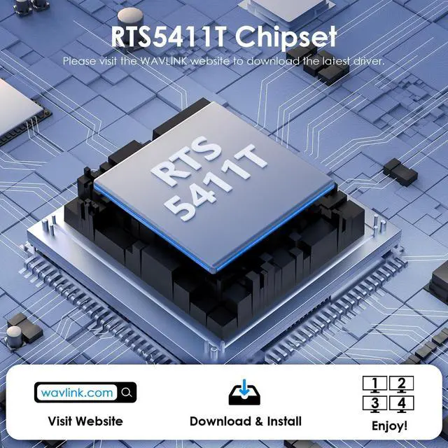 Alt view image 5 of 5 - WAVLINK USB C to Quad HDMI 4K Adapter, Universal USB A to HDMI Docking Dual Triple Display Station for Windows, Mac M1/M2/M3/M4, Thunderbolt, USB-C Laptops