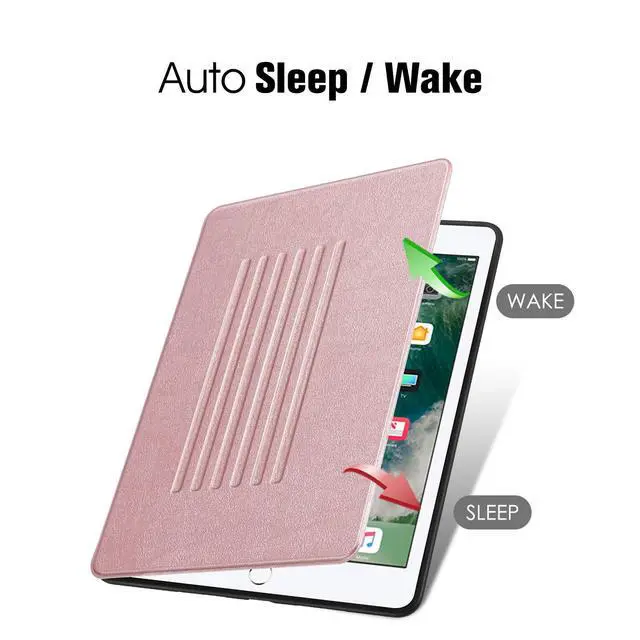 Alt view image 3 of 5 - Fintie Magnetic Stand Case for iPad Air 10.5" (3rd Generation) 2019 / iPad Pro 10.5" 2017, Multi-Angle Viewing Rugged Soft TPU Back Cover with Pencil Holder, Auto Wake/Sleep, Rose Gold