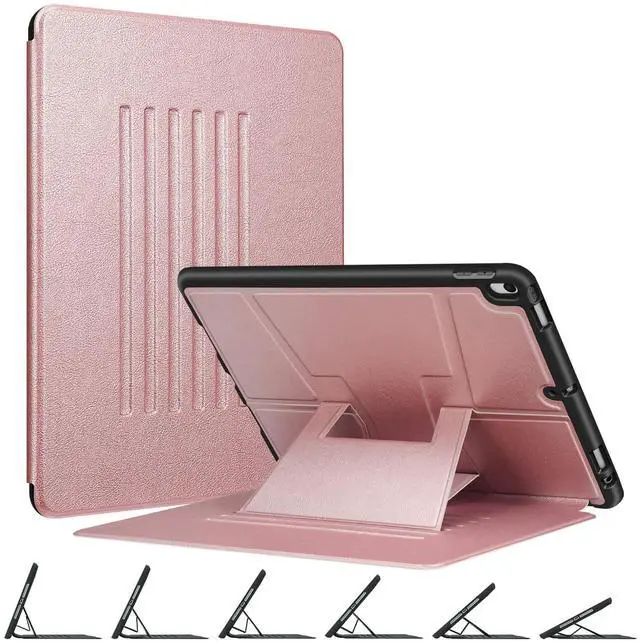 Main image of Fintie Magnetic Stand Case for iPad Air 10.5" (3rd Generation) 2019 / iPad Pro 10.5" 2017, Multi-Angle Viewing Rugged Soft TPU Back Cover with Pencil Holder, Auto Wake/Sleep, Rose Gold