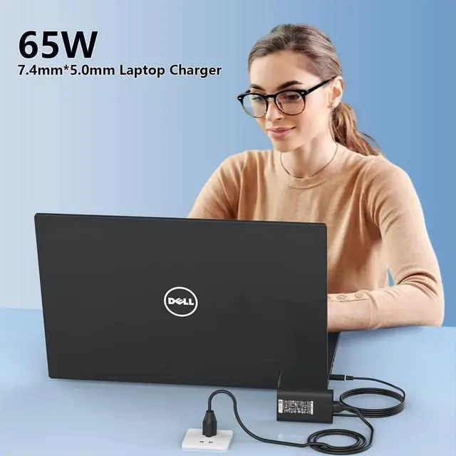 Alt view image 5 of 5 - 65W Laptop Charger Fit for Dell Latitude 5580 7280 7390 7490 E5570 E5470 E7240 E7250 E7470 Chromebook 3180 3189 3120 PA-12 06TM1C 19.5V 3.34A 7.4mm Tip AC Adapter Power Cord (65W)