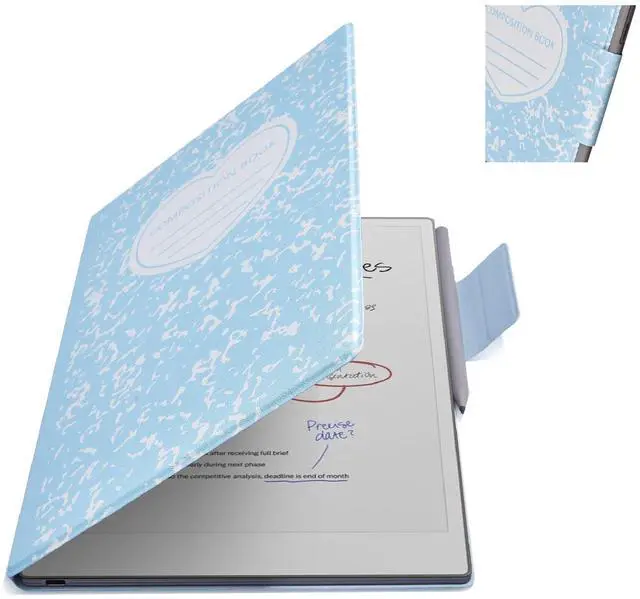 Main image of E NET-CASE Case for Remarkable Paper Pro, Premium PU Leather Book Folio with Pen-Buckle, Lightweight Magnetic Case with Auto Sleep/Wake for Remarkable Paper Pro 11.8" 2024 Released (SkyBlue-Notebook)