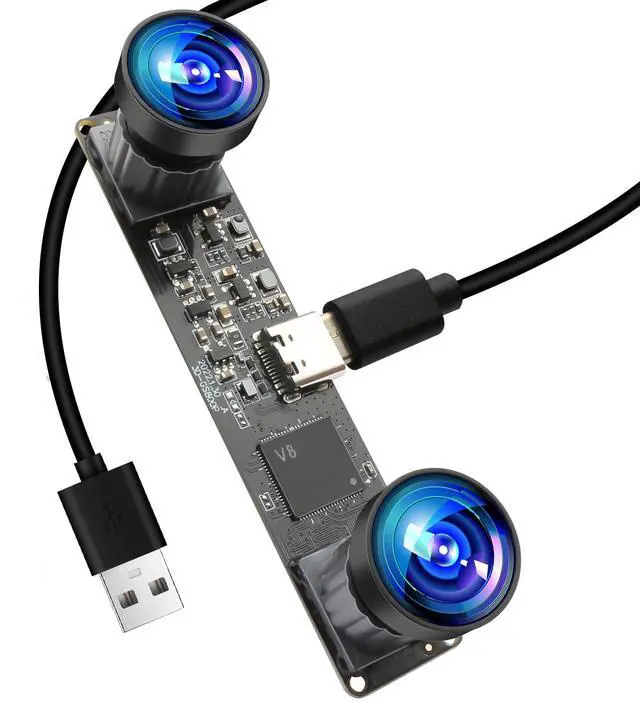 Main image of MMlove Monochrome Black/White USB Stereo Camera Module 800P 120fps Global Shutter Synchronous Dual Lens 3D Webcam 101° Viewing Angle Lightburn Camera for VR Face Recognition,PC/Laptop/Raspberry Pi
