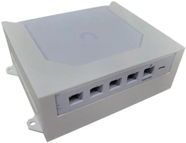 Alt view image 2 of 5 - Wall Mount with Fan for UCG-Ultra Ubiquiti Cloud Gateway Ultra (White)